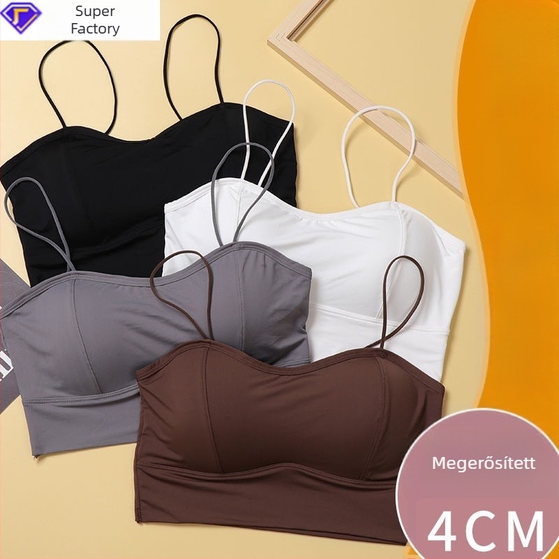 Nylon anyagú váll nélküli melltartó, vastag formázott kosarakkal, teljes kosár, lélegző fazon