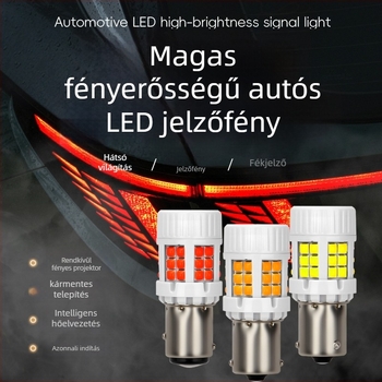 Autó LED jelzőfény Ba15s/BA15s/1157, alumínium, univerzális