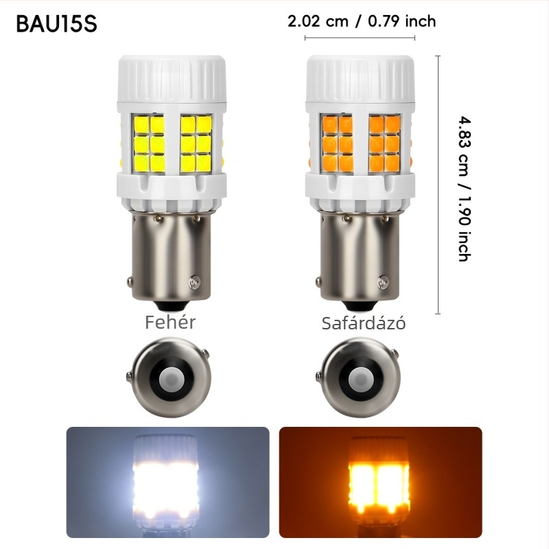 Autó LED jelzőfény Ba15s/BA15s/1157, alumínium, univerzális