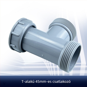 Konyhai mosogató T-tee csatlakozó, PP, modell T tee, Qingduo márka, modern minimál stílus, 28,8 g