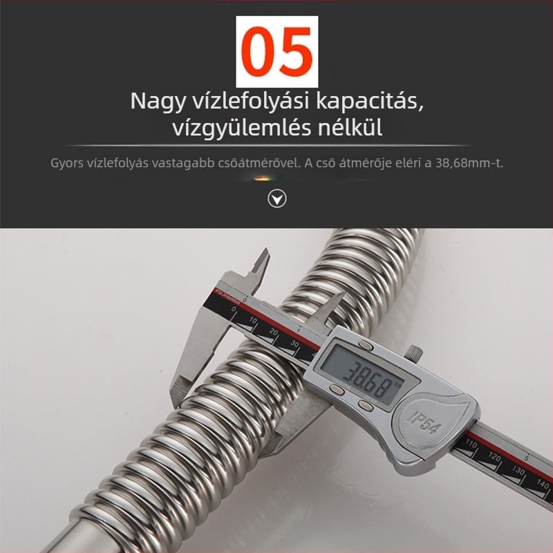 Dafeng rozsdamentes acél szennyvízcső, S-íves forma, flip plate, testreszabható feldolgozás