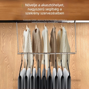 Rozsdamentes acél teleszkópos ruhaszárító rúd gardróbhoz, összecsukható, hálószoba, modern egyszerű stílus