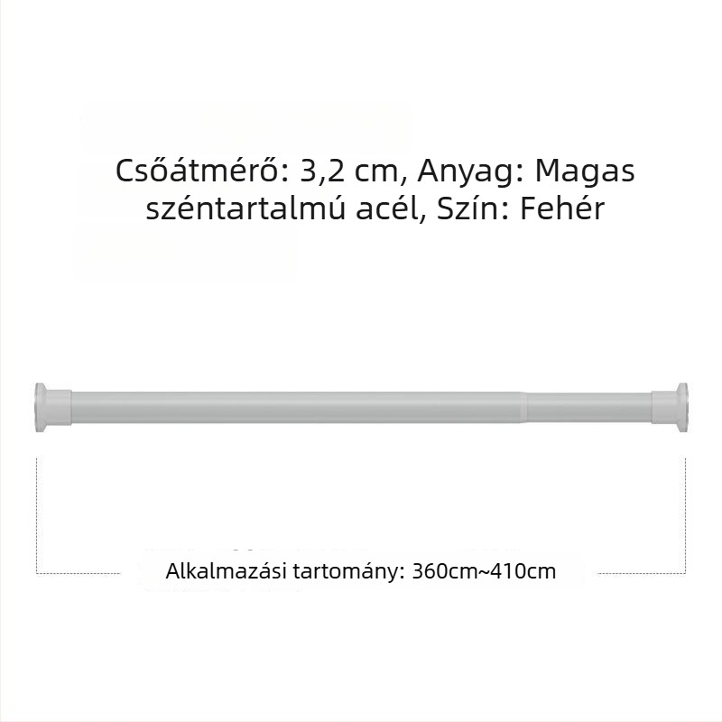 Sűrített teleszkópos rúd – fúrás nélküli telepítés ruhákhoz és zuhanyfüggönyhöz, modern minimalist design, magas széntartalmú acélból