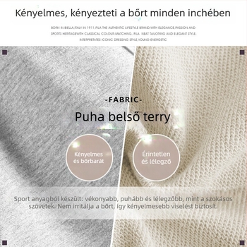 Női pamut sportnadrág, lazán szabott, középmagas derekú, vékony, mikroelasztikus, 95%+ pamut tartalom