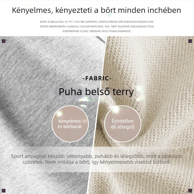 Női pamut sportnadrág, lazán szabott, középmagas derekú, vékony, mikroelasztikus, 95%+ pamut tartalom