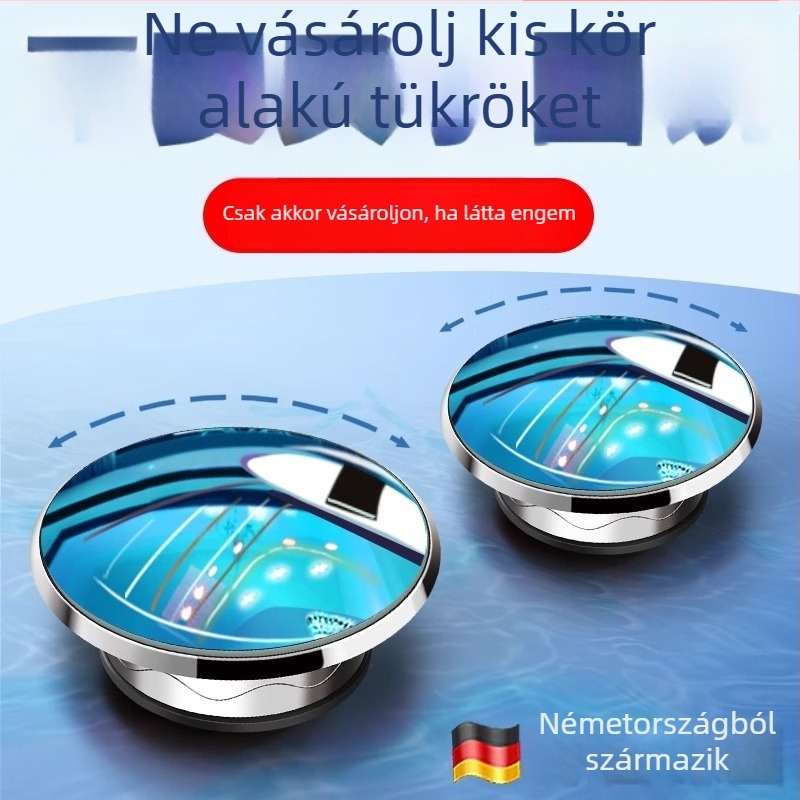 Mairich Autó hátsó tükör — kör alakú segédtükör holttérre, ultra-tiszta, 360° panorámás széles látómező, szívókorongos rögzítés