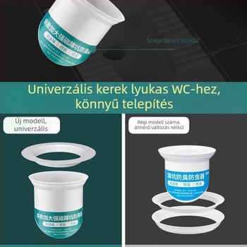 Szagtalanító lefolyódugó kockavécéhez – műanyagból, előtti vízbarikád, csapda nélkül, dezodoráló hatás, OEM logó