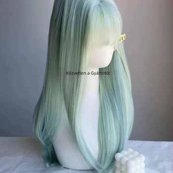 Hosszú egyenes paróka nőknek, hőálló szálak, gépi szövés, Modell 1