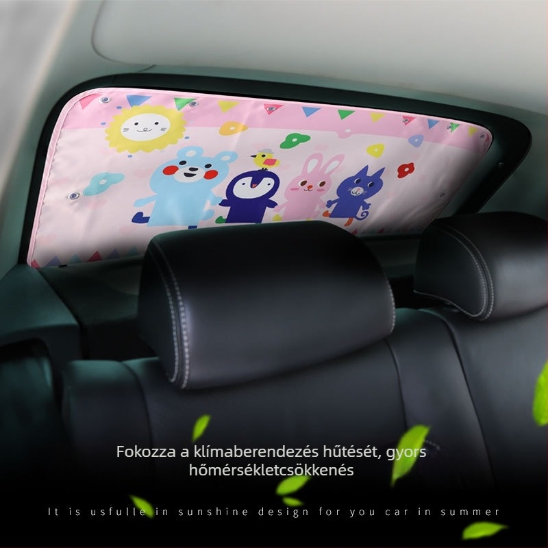 Autó napellenző szívófejes rögzítéssel, vastag opálos anyag, univerzális hátsó ablakhoz