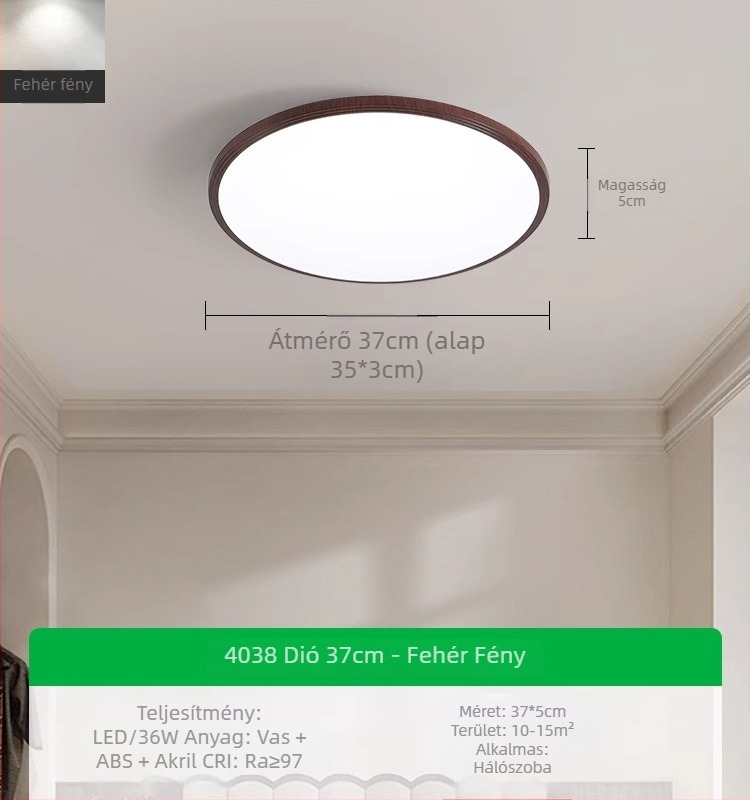 Mennyezeti lámpa, modern-minimalista stílus, LED, 220V, lefedettség 15–30 m²