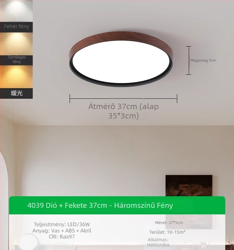Mennyezeti lámpa, modern-minimalista stílus, LED, 220V, lefedettség 15–30 m²