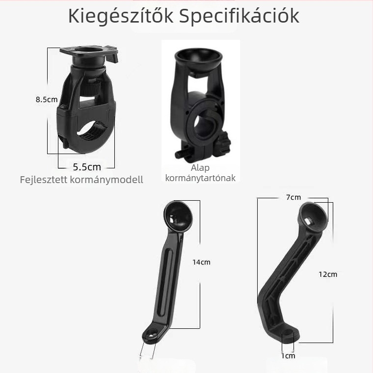 Telefon tartó kormányra és hátsó tükrökhöz motorkerékpárokhoz és kerékpárokhoz – Műanyag