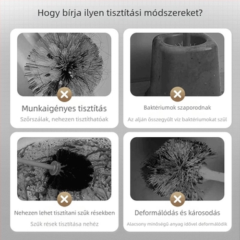 WC-kefe puha sörtékkel, falra szerelhető, hosszú nyél, alapgal együtt (műanyag, 80 g)