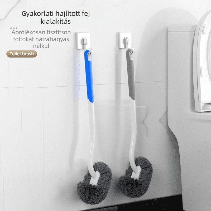 WC-kefe puha sörtékkel, falra szerelhető, hosszú nyél, alapgal együtt (műanyag, 80 g)