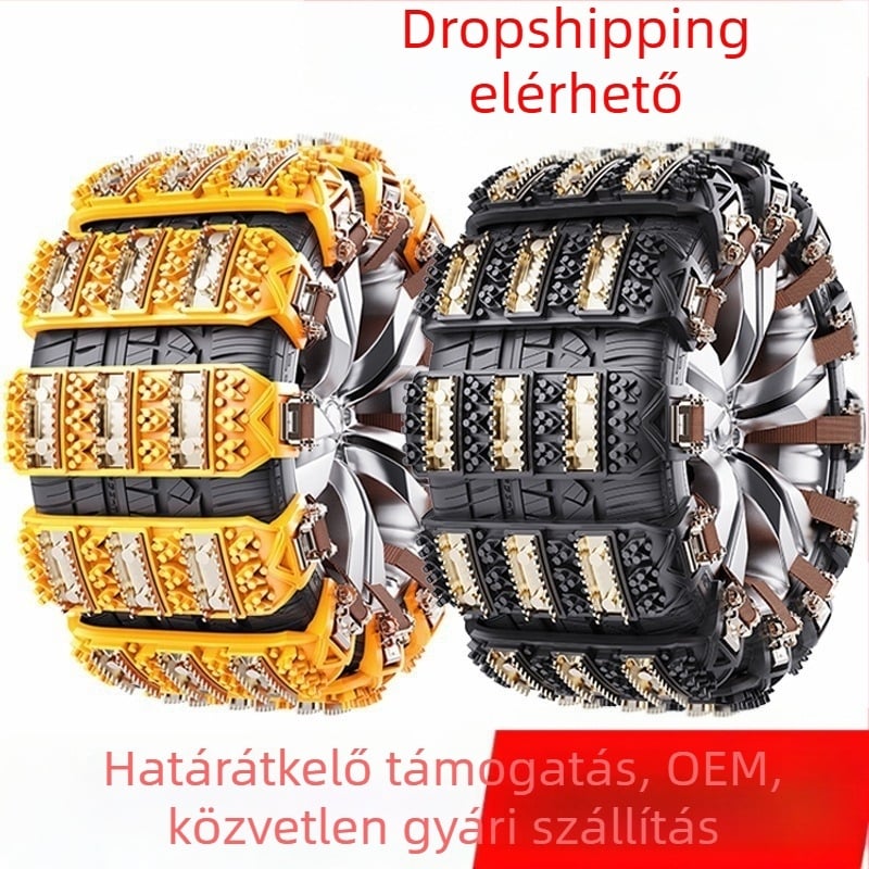 Gumiabroncsok csúszásgátló lánc autóhoz – Modell 1756, univerzális autókhoz, SUV-hoz, terepjáróhoz, MPV-hez, furgonhoz és pickuphoz; márka Ming che zhi bao, hivatalosan engedélyezett magánmárka