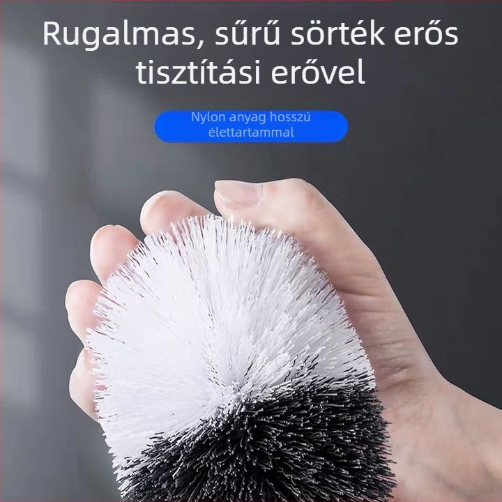 Hosszú nyelű falra szerelhető WC-kefe készlet, műanyagból; súly 80; 2020 tavaszi piacra kerülés; 1 darab; csomagolás nélkül.