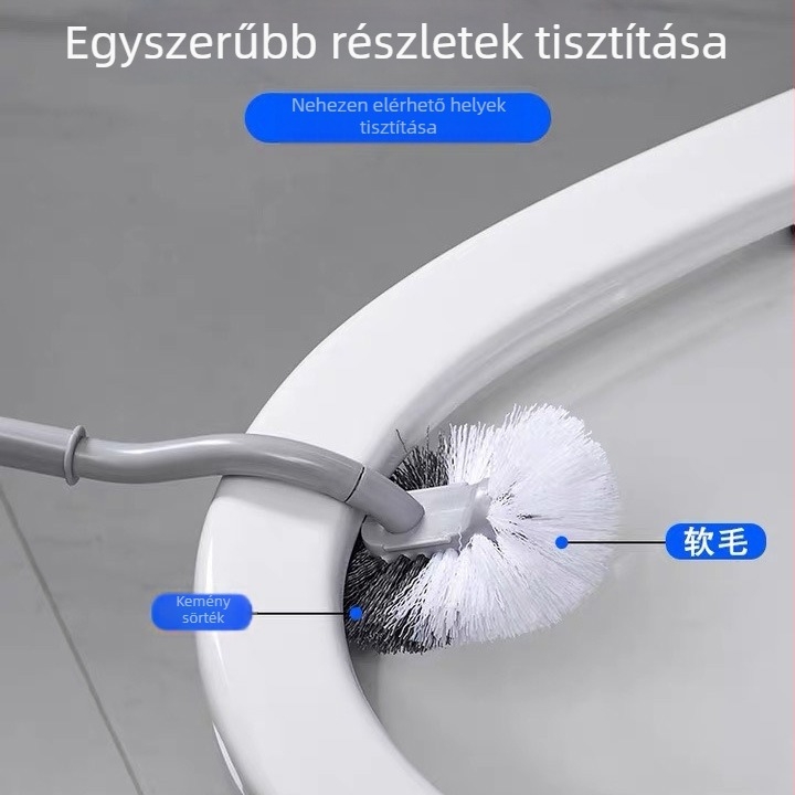 Hosszú nyelű falra szerelhető WC-kefe készlet, műanyagból; súly 80; 2020 tavaszi piacra kerülés; 1 darab; csomagolás nélkül.