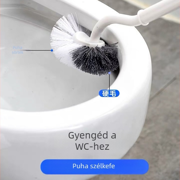 Hosszú nyelű falra szerelhető WC-kefe készlet, műanyagból; súly 80; 2020 tavaszi piacra kerülés; 1 darab; csomagolás nélkül.