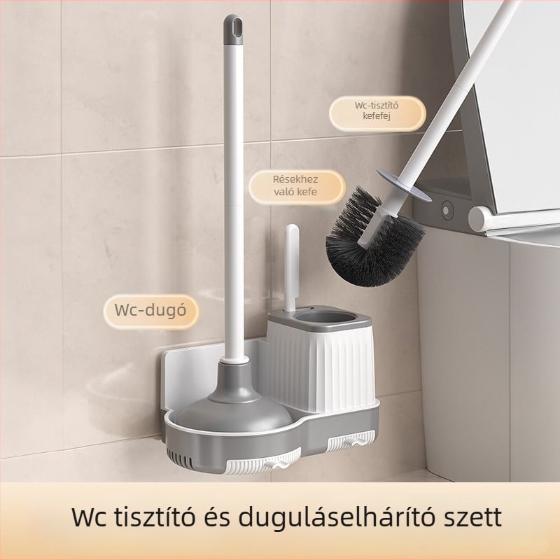 Falra szerelt WC-kefe és dugó készlet (műanyag • 1 kg • márka Chef jun • megjelenés 2021 tavasza)