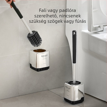 WC-kefetartó falra szerelhető készlet – műanyag felépítés, elektroplakált felület, teherbírás 5 kg, modell electroplating