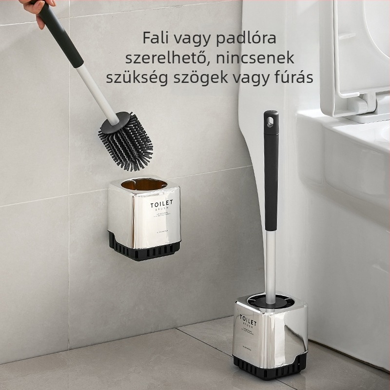 WC-kefetartó falra szerelhető készlet – műanyag felépítés, elektroplakált felület, teherbírás 5 kg, modell electroplating