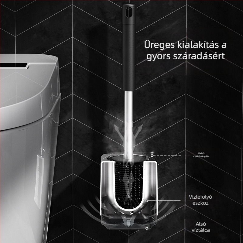 WC-kefetartó falra szerelhető készlet – műanyag felépítés, elektroplakált felület, teherbírás 5 kg, modell electroplating