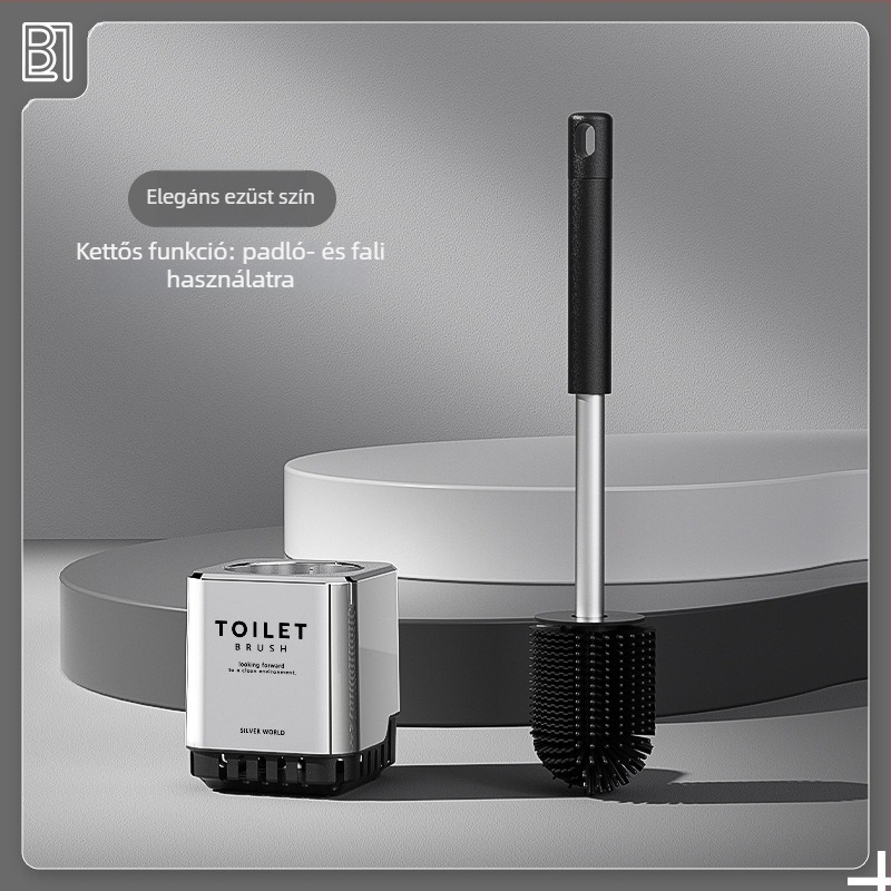 WC-kefetartó falra szerelhető készlet – műanyag felépítés, elektroplakált felület, teherbírás 5 kg, modell electroplating