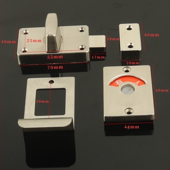 Sowegu rozsdamentes acél WC válaszfal ajtózár indikátorral, két darabos készlet, drótkorcolt felület