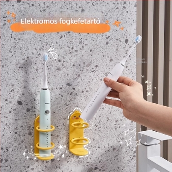 Fali elektromos fogkefék tartó – fúrás nélküli rögzítés, műanyag, tárolás, márka Qiwang