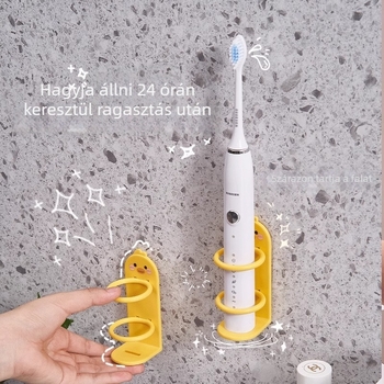 Fali elektromos fogkefék tartó – fúrás nélküli rögzítés, műanyag, tárolás, márka Qiwang