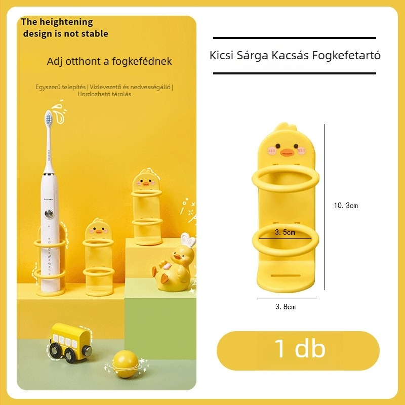 Fali elektromos fogkefék tartó – fúrás nélküli rögzítés, műanyag, tárolás, márka Qiwang