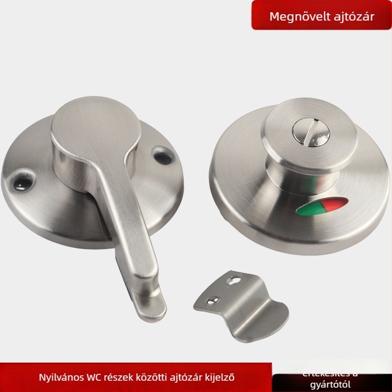 WC-válaszfal ajtózár, rozsdamentes acél, kefézett felület, Suoweigu