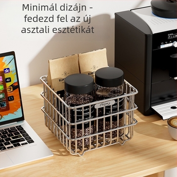 Rozsdamentes acél falra szerelhető konyhai tárolókosár lefolyó funkcióval, zöldségek és gyümölcsök számára, multifunkcionális szervező