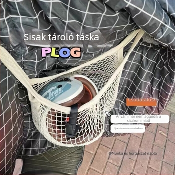 Elektromos autó sisak tároló táska – vászon, nagy kapacitás, elülső tárolás, univerzális hátsó rekesz kompatibilitás