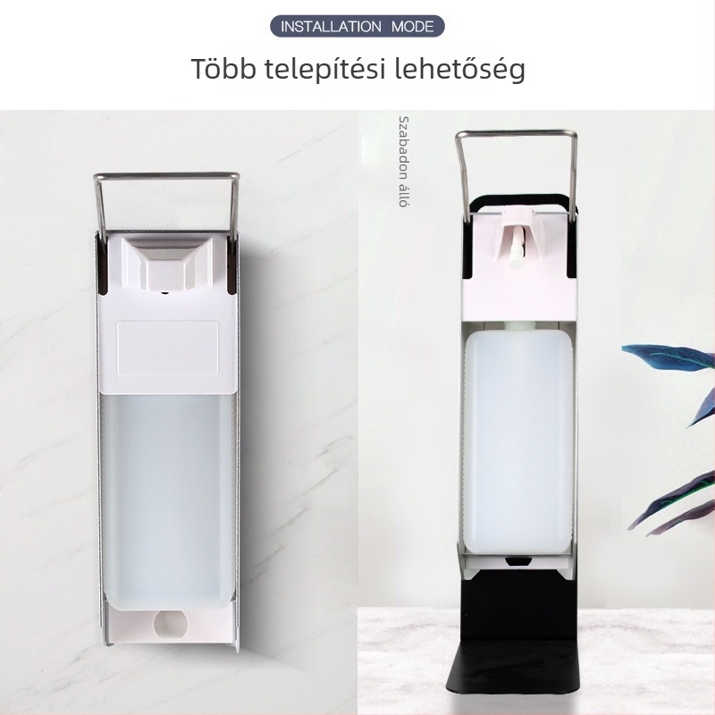 Asztali szappanadagoló tartóval, kézi nyomású működés, hideg-hengerelt vasból, 1,1 kg, környezetbarát porbevonattal, modern minimalista design