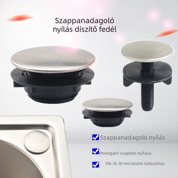 Rozsdamentes acél mosogatótálca nyílásának dekoratív fedője, anyag: rozsdamentes acél + műanyag, márka Qingduo, stílus Új kínai