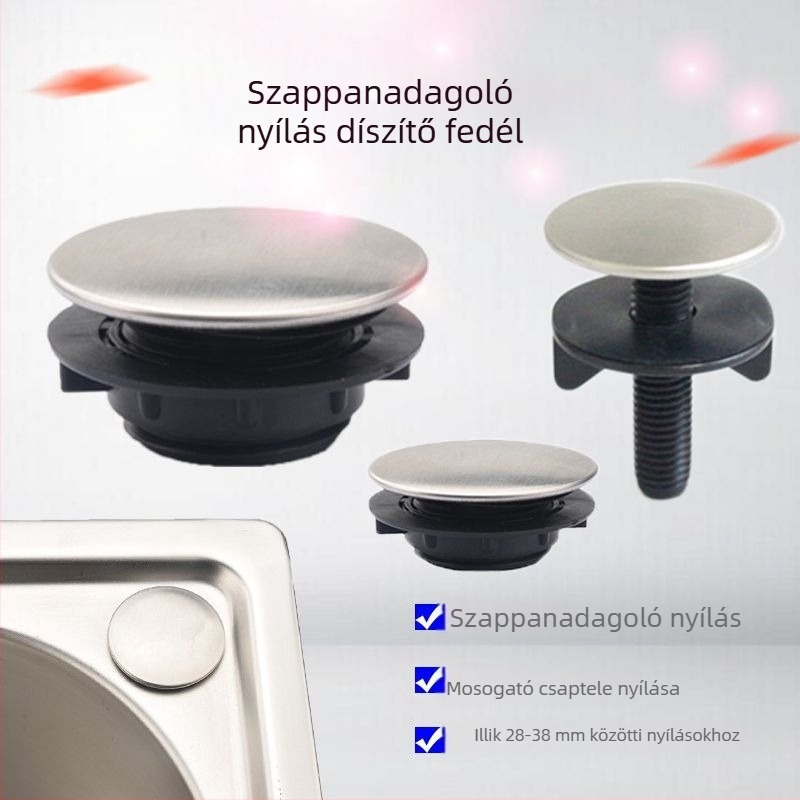 Rozsdamentes acél mosogatótálca nyílásának dekoratív fedője, anyag: rozsdamentes acél + műanyag, márka Qingduo, stílus Új kínai
