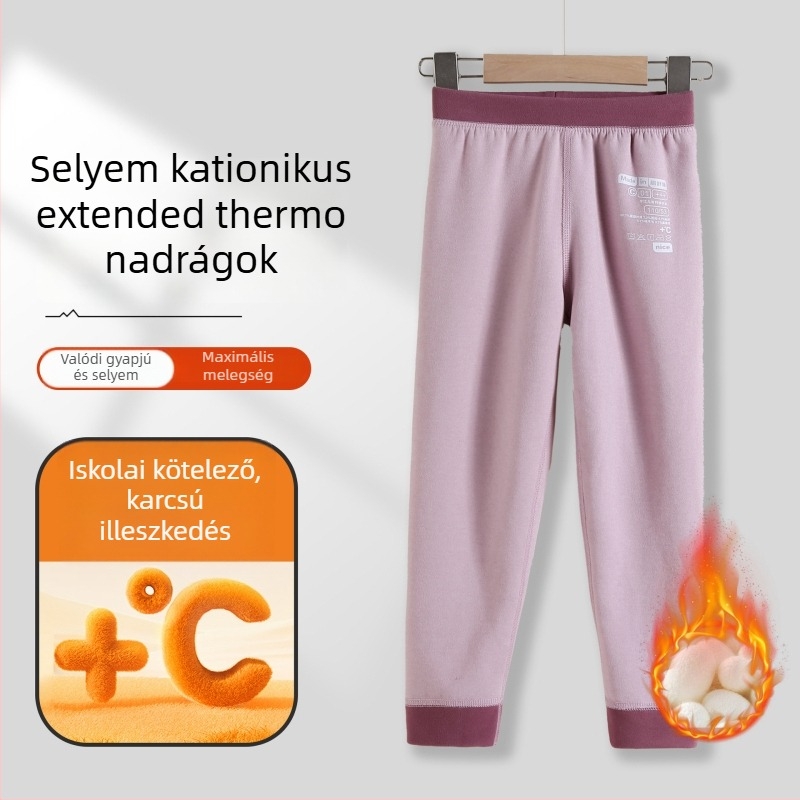 Gyermekeknek készült termál hosszúnadrág Derong anyagból, 90% poliészter, középmagas derék, 3–8 évesek, 2024 ősz lista