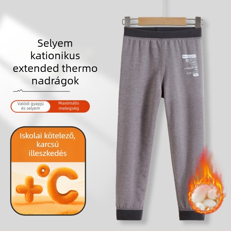 Gyermekeknek készült termál hosszúnadrág Derong anyagból, 90% poliészter, középmagas derék, 3–8 évesek, 2024 ősz lista