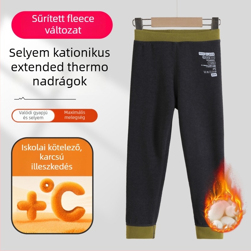 Gyermekeknek készült termál hosszúnadrág Derong anyagból, 90% poliészter, középmagas derék, 3–8 évesek, 2024 ősz lista