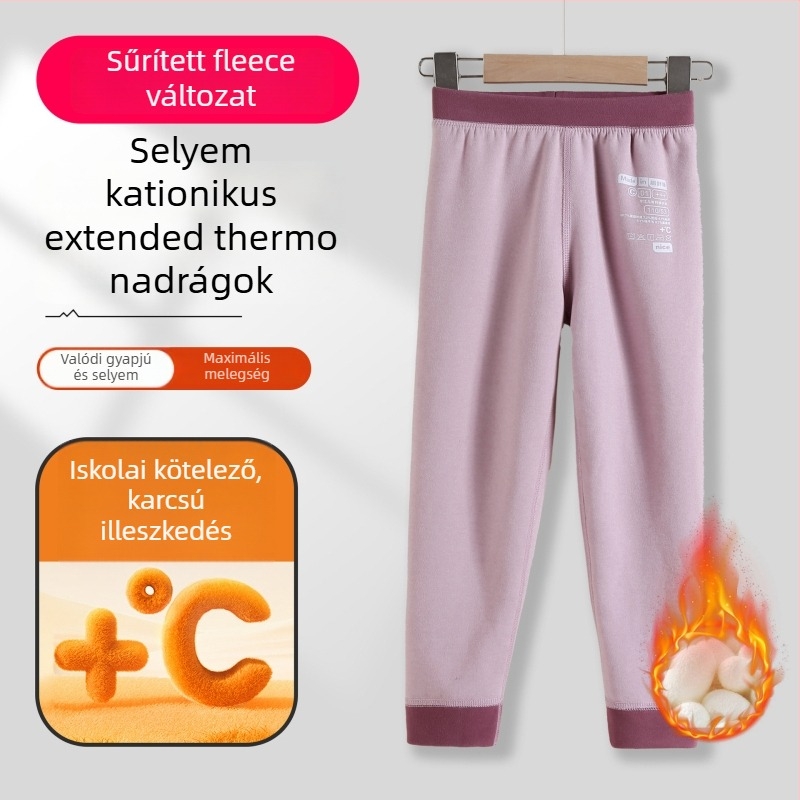 Gyermekeknek készült termál hosszúnadrág Derong anyagból, 90% poliészter, középmagas derék, 3–8 évesek, 2024 ősz lista