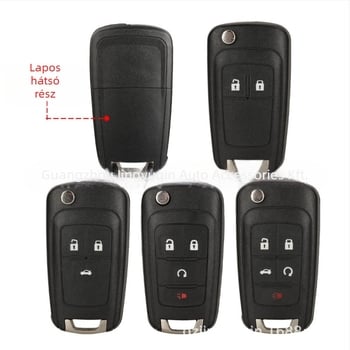 Összecsukható kulcskar tok (eredeti modell) Chevrolet/Opel/Buick Cruze Malibuhoz – kompatibil 2/3/4/5 kulccsal; ház mérnöki műanyagokból; kulcslap rézből; tömeg 42 g