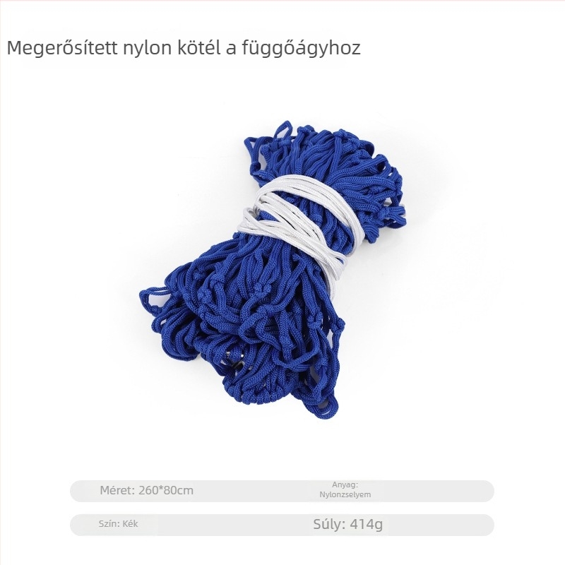 Hike Mount Kültéri Függőágy — 10-szálas vastag nylon kötél, hálós felület, hordozható hintaszék, max terhelés 100 kg