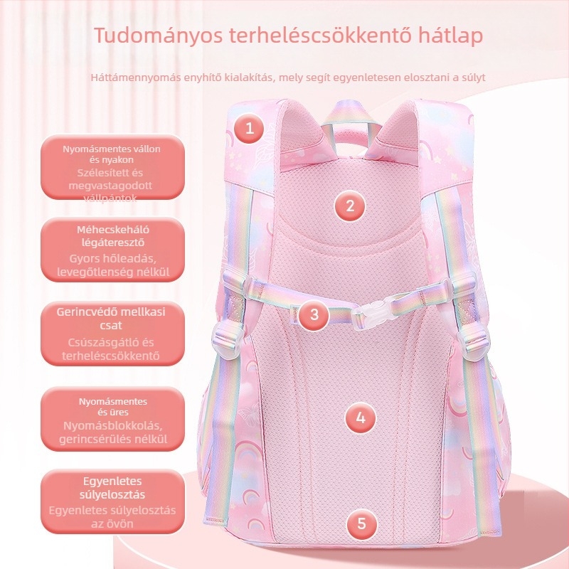 Sesame Baby nylon iskolai hátizsák lányoknak, virágos minta, 5–6. osztály, poliészter bélés