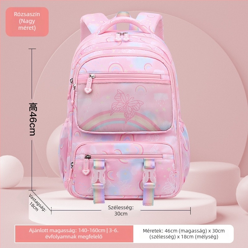 Sesame Baby nylon iskolai hátizsák lányoknak, virágos minta, 5–6. osztály, poliészter bélés