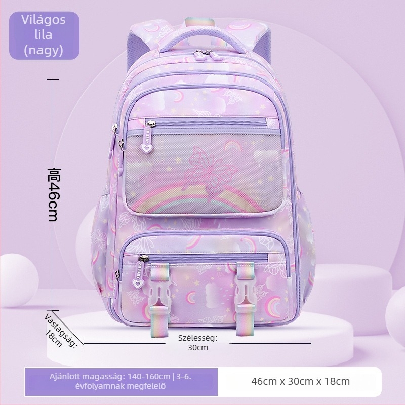 Sesame Baby nylon iskolai hátizsák lányoknak, virágos minta, 5–6. osztály, poliészter bélés