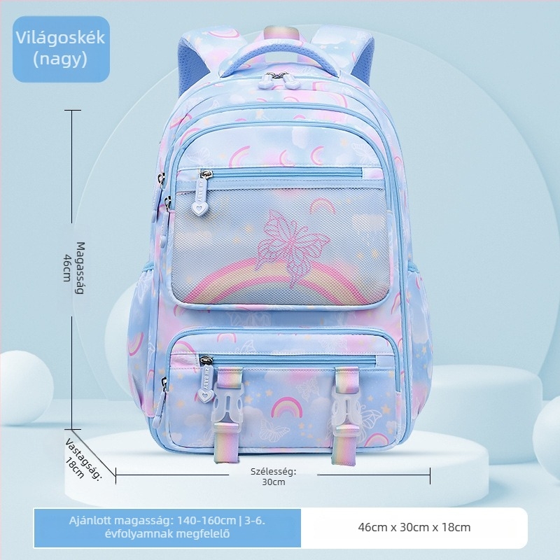 Sesame Baby nylon iskolai hátizsák lányoknak, virágos minta, 5–6. osztály, poliészter bélés