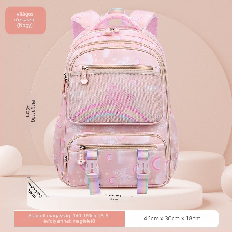 Sesame Baby nylon iskolai hátizsák lányoknak, virágos minta, 5–6. osztály, poliészter bélés