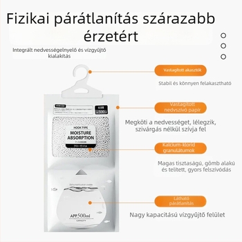 Bamboo rhyme Kalcium-klorid deszikkáló tasak, 200 g, akasztóval, háztartási nedvességcsökkentő