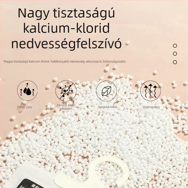 Bamboo rhyme Kalcium-klorid deszikkáló tasak, 200 g, akasztóval, háztartási nedvességcsökkentő